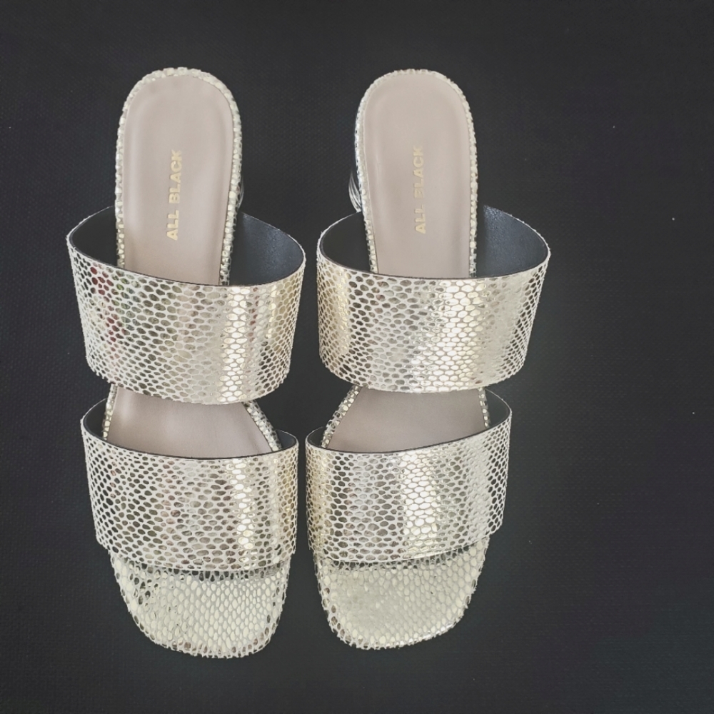 All Black  Gold Sandals